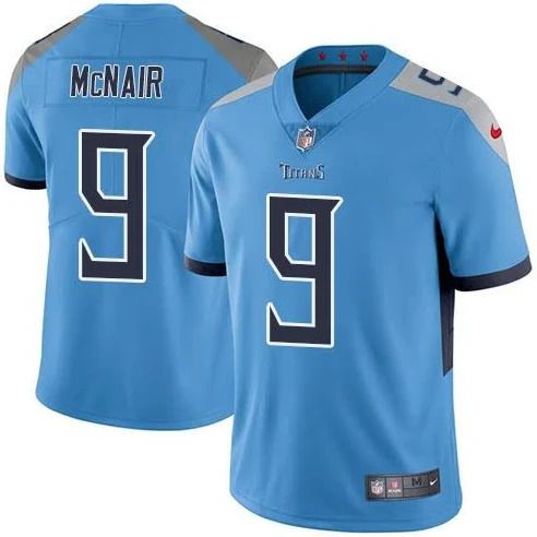 Men Tennessee Titans 9 Steve McNair Nike Light Blue Vapor Limited NFL Jersey
